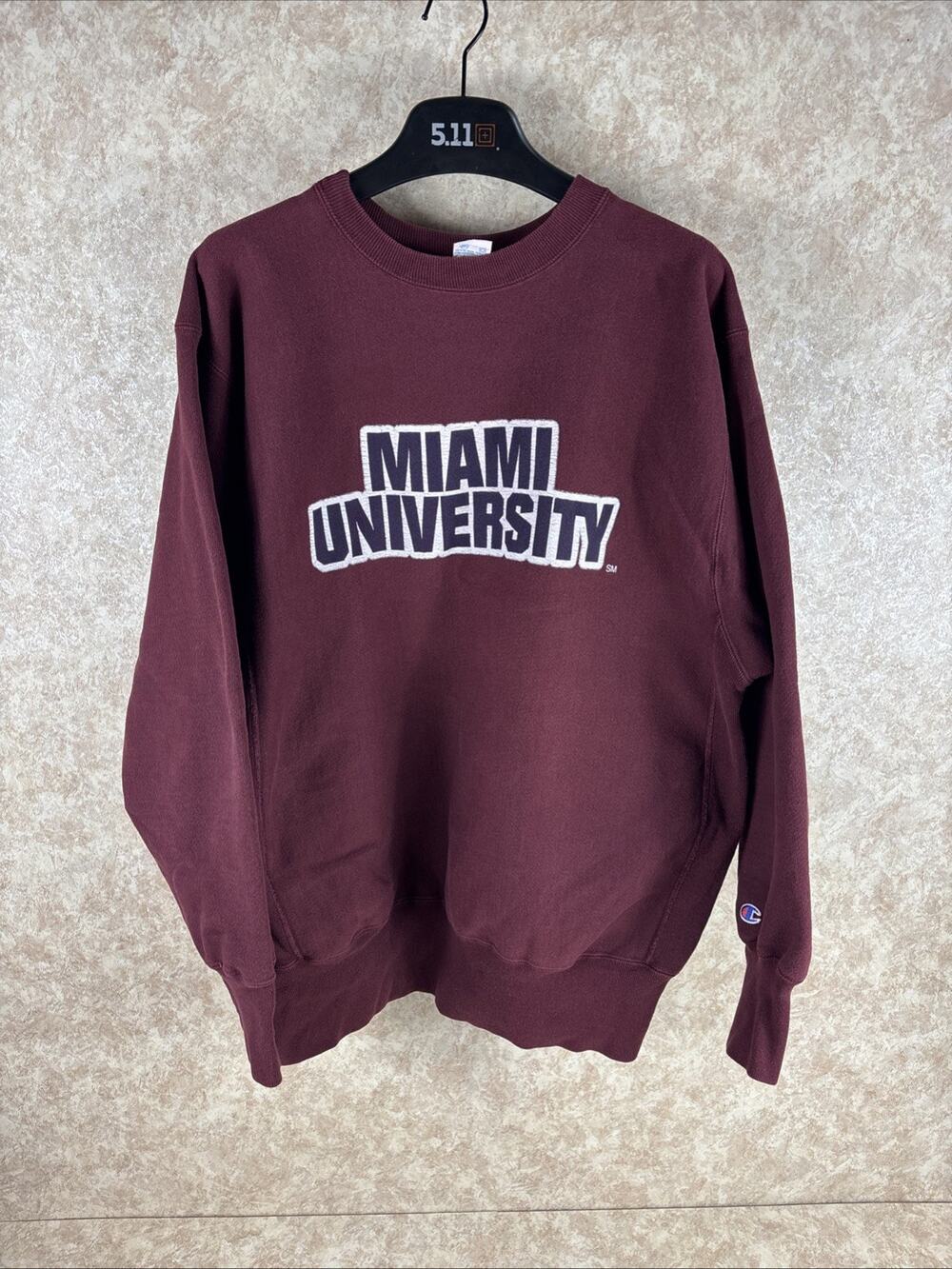 Vtg Champion Reverse Weave Miami University Crewneck Sweatshirt XL Maroon